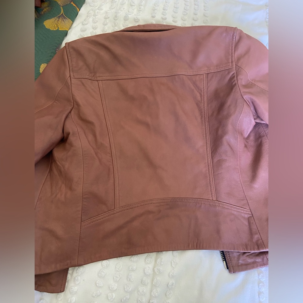 Allsaints Dalby Leather Pink Jacket - Picture 8 of 8